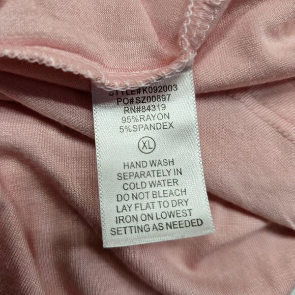 NWT Cyrus T Shirt Long Sleeve Womens XL Light Pink Blush Lightweight Thin - Picture 7 of 7